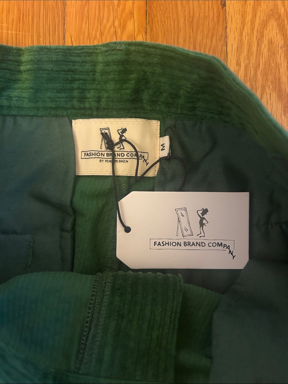 NWT fashion brand company poison green corduroy granpa trousers unisex medium - Picture 4 of 7